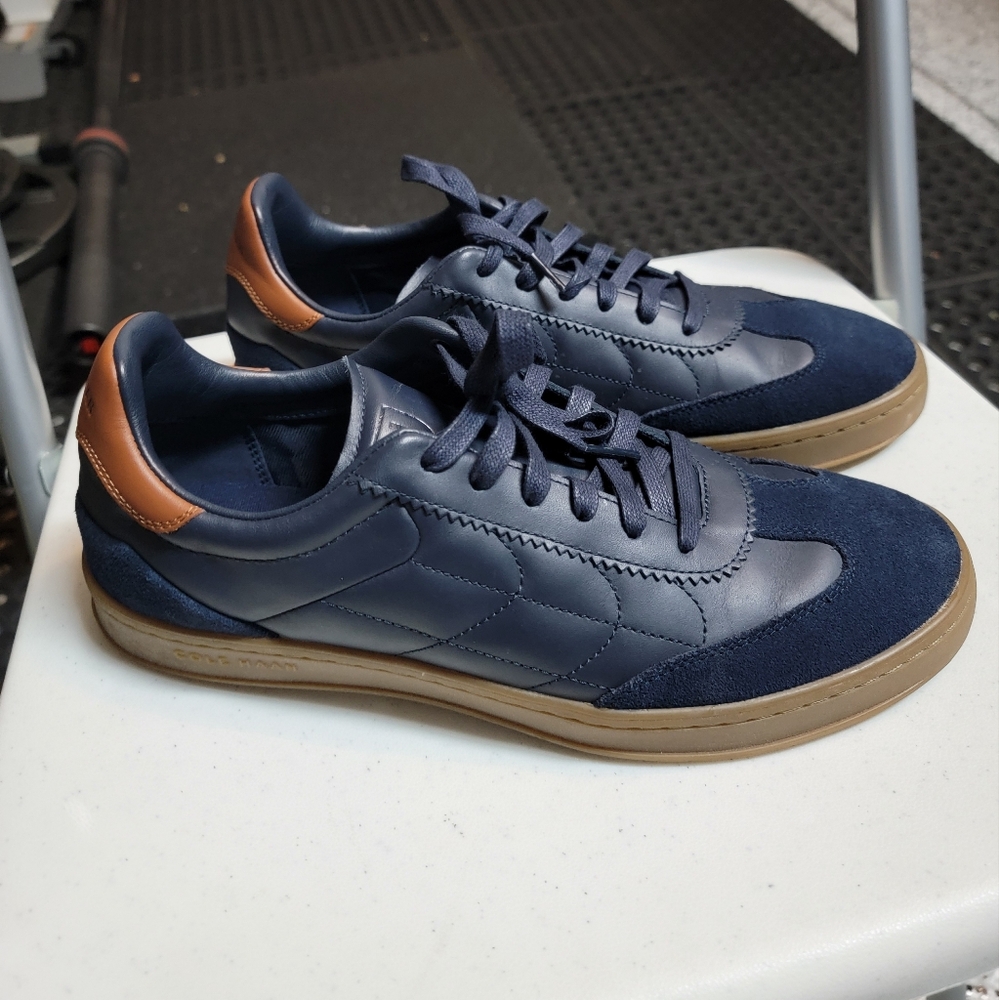 Men's Cole Haan Grandpro Breakaway Navy Leather Sneakers, Size 9.5